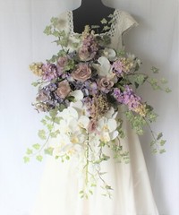 Grand Garden Orchid Cascade Faux Silk Wedding Bouquet