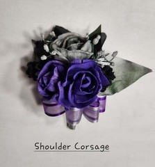 Purple Silver Black Rose Calla Lily Real Touch Bridal Wedding Bouquet Accessorie