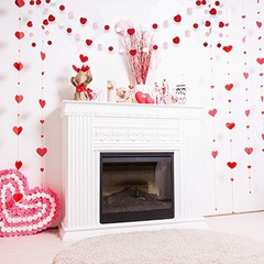 2 Pieces Felt Garlands Decorations Red Pink Ball and Heart Classic Colors Set