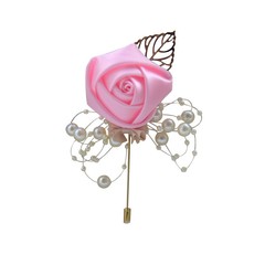 Artificial Rose Pearl Corsage Wedding Party Buttonhole Bride Groom Bridesmaid