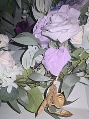 Ling’s Moment Eucalyptus Garland with Flowers, 6FT Wedding Table Decor, Purple