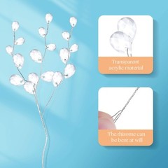 17cm White Acrylic Floral Picks Bouquet 50 Stems Decorative Home Wedding Decor