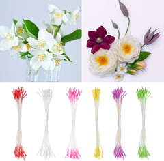 100-Pack Artificial Flower Stamen Kit, Mini Double Heads Flower Stamens Pistil,