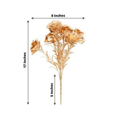 GOLD 2 Metallic 17″ Artificial Rose FLOWER Bouquets Party Events Decorations