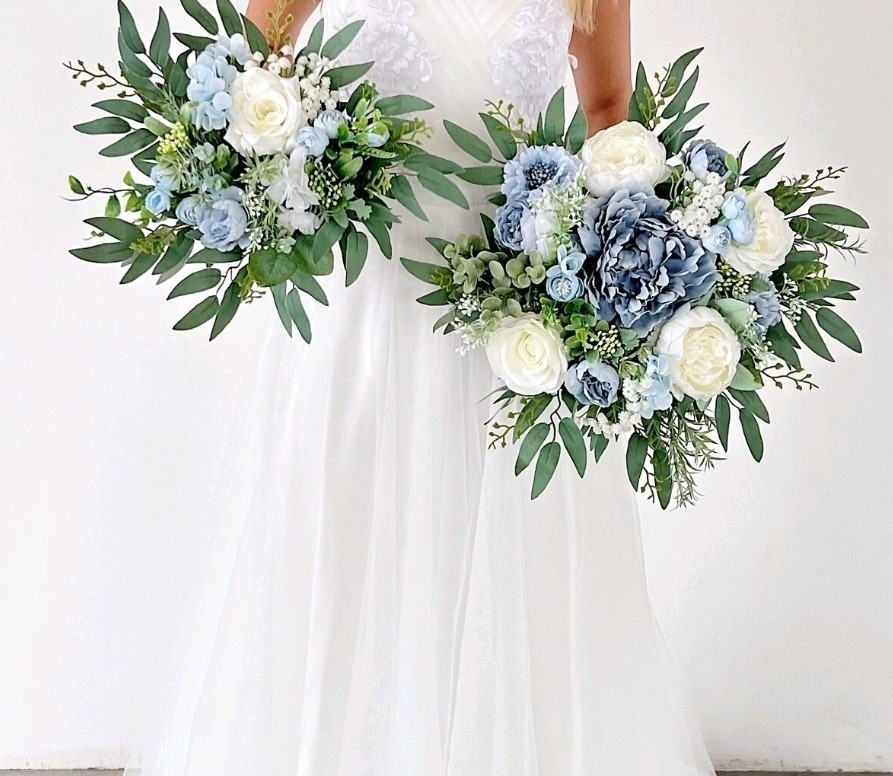Dusty Blue Bridesmaid Boquet – 8 inches
