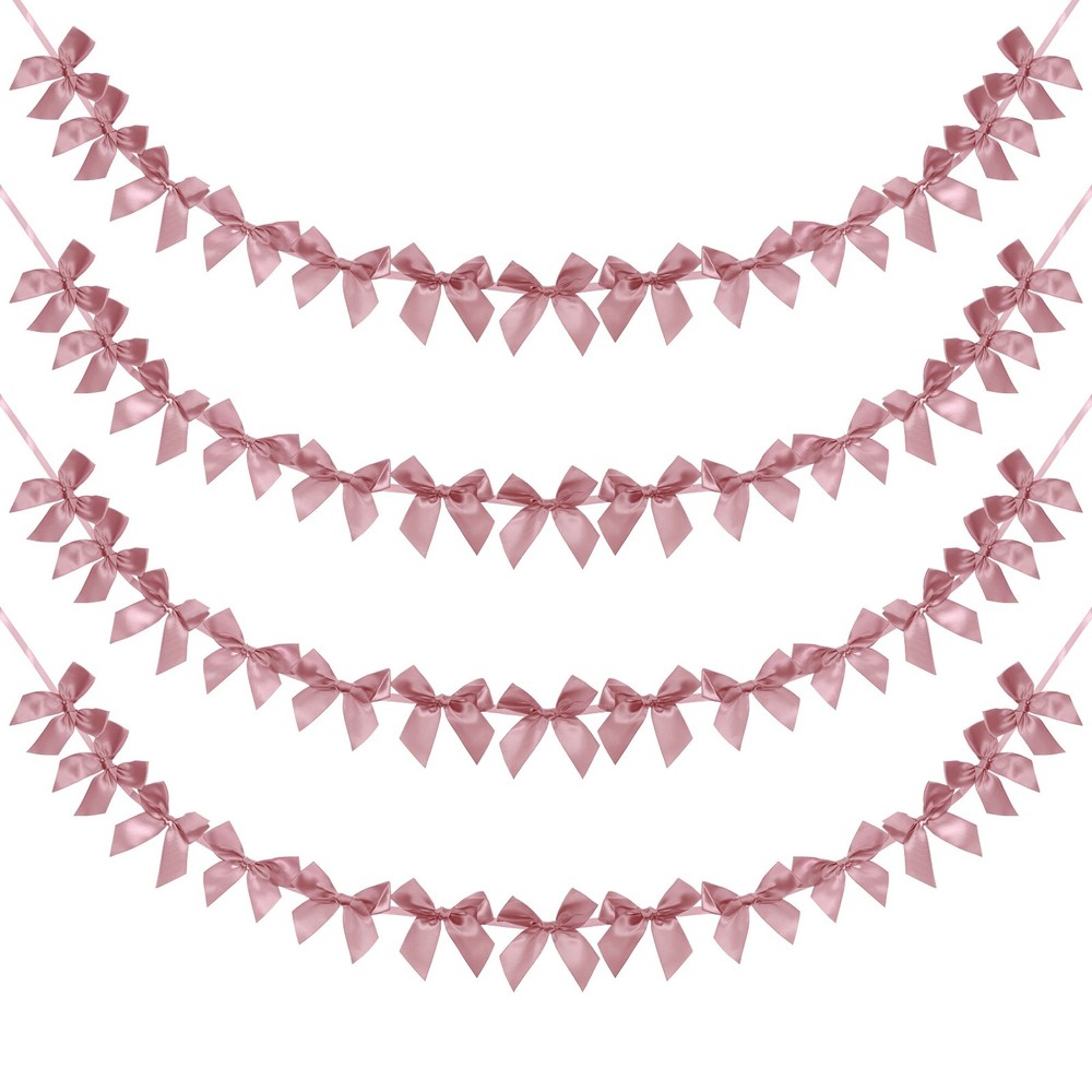 4 String of 13 PCS Purple Bow Garland Banner Decoration Party Bow
