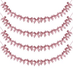4 String of 13 PCS Purple Bow Garland Banner Decoration Party Bow