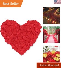 1000 Silk Red Rose Petals for Weddings & Celebrations, Fade-Resistant Elegance