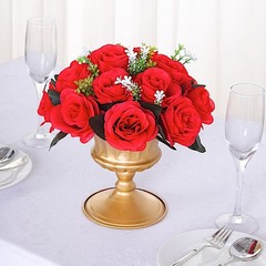 RED 2 Bouquets 10″ Silk Roses Artificial FLOWER BALLS Party Events Decorations