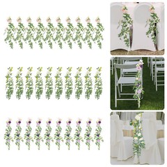 10 Pieces Wedding Chair DIY Decorations, Wedding Aisle Floral Artificial Flowers