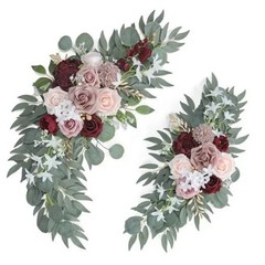 Wedding Arch – Artificial Flowers (Pack of 2) Burgundy & Dusty Rose & Blush