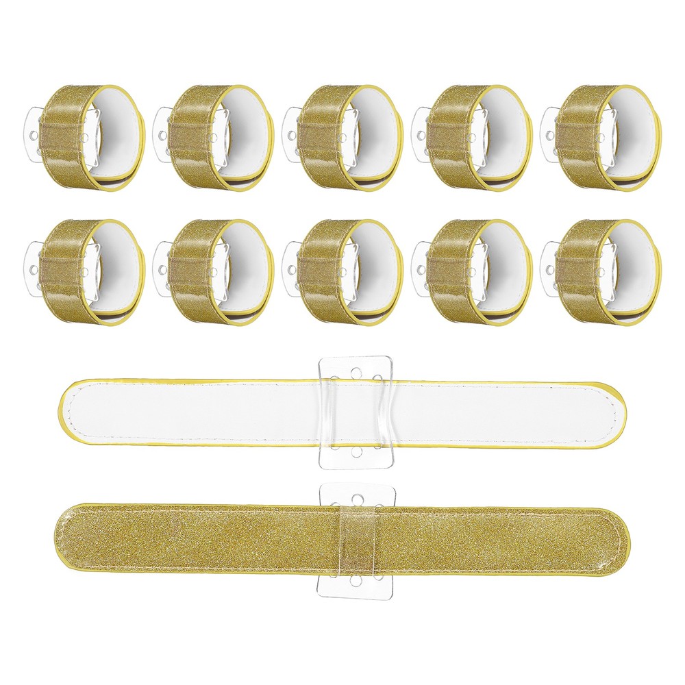 12 Pcs Corsage Wristlet Band, Elastic Wrist Corsage Bracelets Bands, Gold