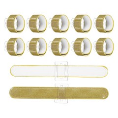 12 Pcs Corsage Wristlet Band, Elastic Wrist Corsage Bracelets Bands, Gold