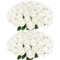 Pcs Artificial Roses Bulk Velvet Silk Roses Roses for Wedding 60 White