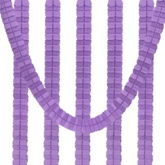 6Pcs 9.8ft Four-Leaf Paper Flower Garland Hanging Streamers, Light Purple