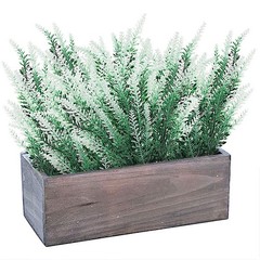 4 Green White 14″ tall Faux Lavender Flowers Bushes Wedding Party Home Supplies