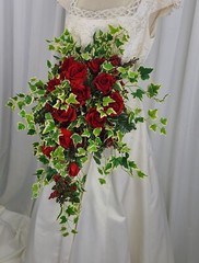 Roses and Ivy Garden Silk Wedding Bouquet