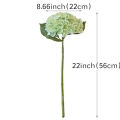 4PCS Artificial Flowers Large Hydrangeas Flowers Latex Bouquet 4Pcs Light Green