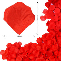 1200 PCS Artificial Silk Rose Petals Decoration for Romantic Night, Wedding, Eve