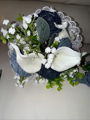 Forever Denim Rose Bridal Bouquet Corsage Boutonnière Wedding Anniversary