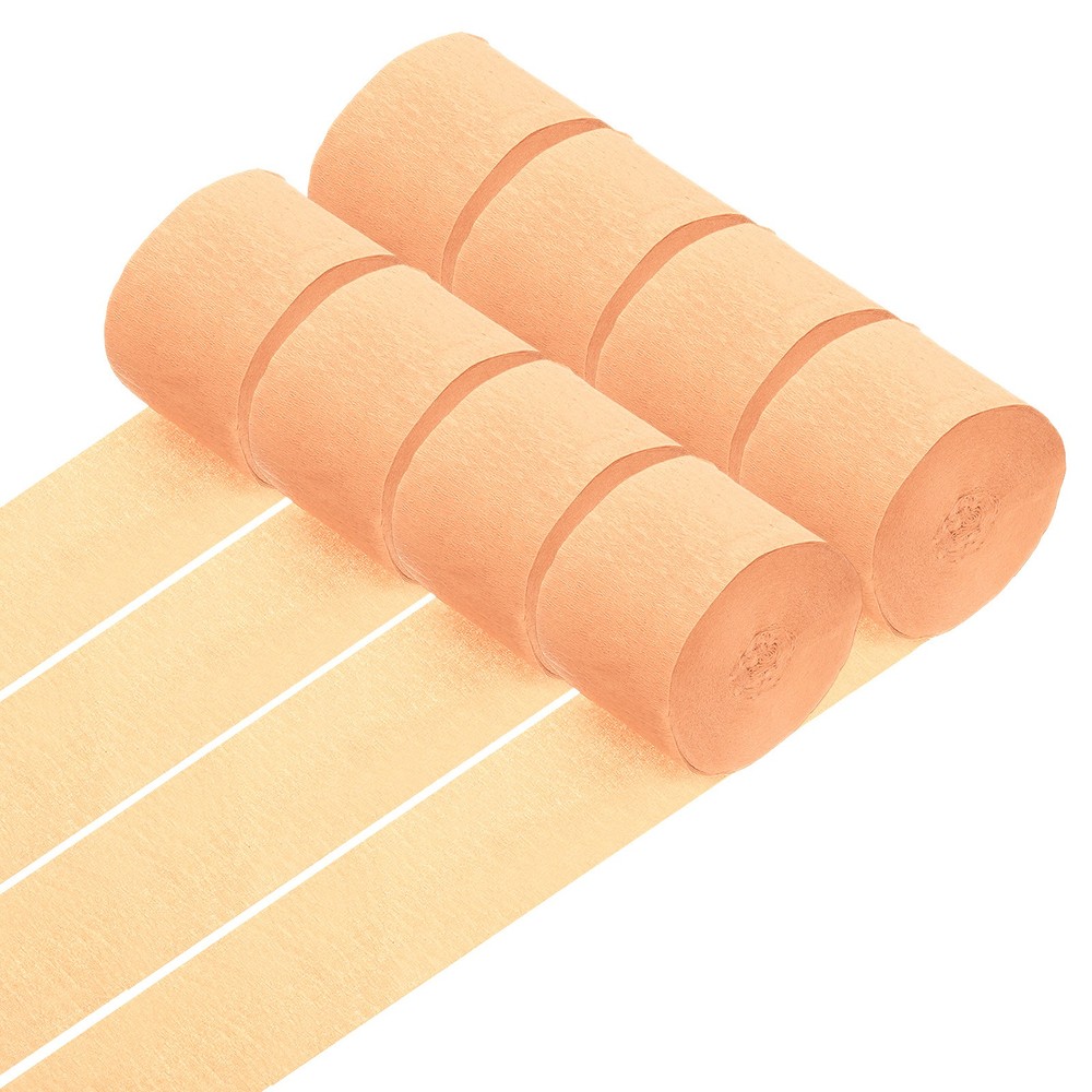 8 Rolls Crepe Paper Streamers 656ft Rainbow Streamers, Apricot
