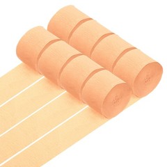 8 Rolls Crepe Paper Streamers 656ft Rainbow Streamers, Apricot