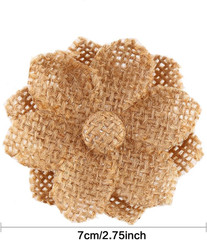 Natural Burlap Flowers Handmade Burlap Rose for Wedding Decoration and Floral Cr