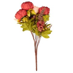 BURGUNDY DUSTY ROSE 2 Bouquets 19″ Silk Peony FLOWERS Artificial Floral Bushes