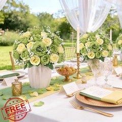 Yastouay Mixed Green Cream White Peonies 4 Bouquets