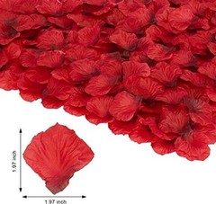 , Artificial Rose Petals – 1000 Pcs Silk, Fake Rose Petals for Mothers Day Red