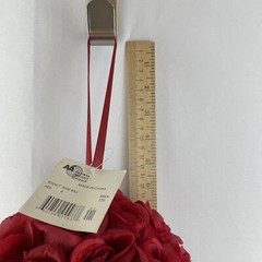Red Rose Silk Flower Pomander 7″ Kissing Ball Wedding Pew, Home Decoration