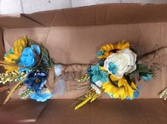 Wedding flowers bridal bouquets decoration sunflowers lavender teals