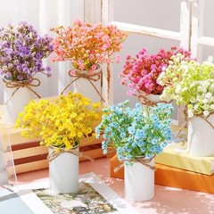 6 Set Babys Breath Artificial Flowers Centerpieces for Tables Gypsophila Faux