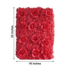 8 Red Roses and Hydrangea Flowers Mat Wall Backdrop Panels Wedding Decorations