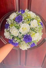 purple white wedding bouquet rose bridal boquet