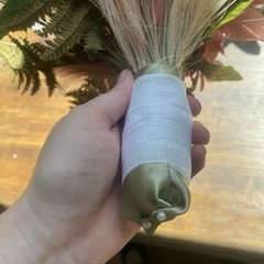 Bridal Wedding Bouquet Hand made Budget Friendly Faux Flowers White Pink Green