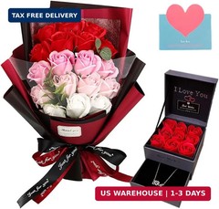 EIGHTOWN Roses Bouquet Artificial Flower – Preserved Red Rose Flowers with Love