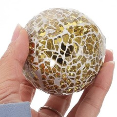 Mosaic Decorative Balls 4 Pcs Decorative Balls 2.4 2 Pcs Gold and 2 Pcs Silver