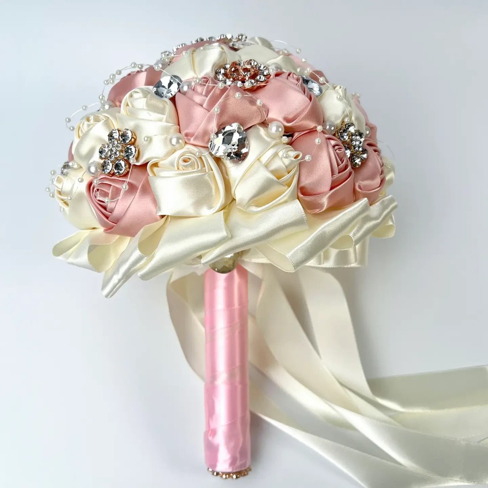 Rhinestone Pearl Bridal Brooch Rose Bouquet For Wedding