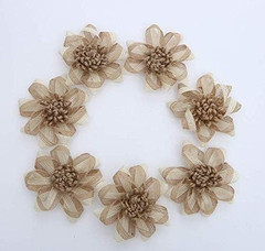 9PCS Handmade Burlap Flowers Rustic Jute Twine Rose for DIY Handmade Wedding Par