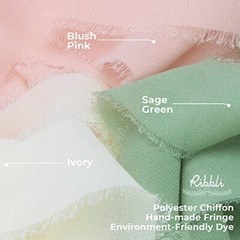 Chiffon Ribbon 1-1/2 inch x 20 Yard Handmade Fringe Chiffon Silk Blush Pink