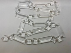 Acrylic Clear Modern hanging Rectangle Garland ~ 63″ long Wedding, Christmas
