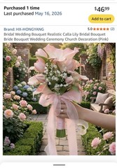 HX-HONGYANG Artificial Pink Calla Lily Wedding Bridal Bouquet 35x25cm