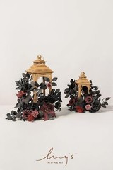 Ling’s Moment 6Pack 2ft Artificial Flowers Garland Black & Burgundy Lantern F…