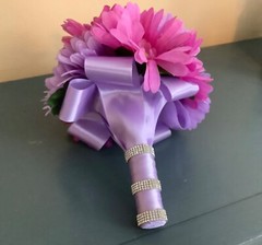 Shades of purple Gerber daisy bridal bouquet