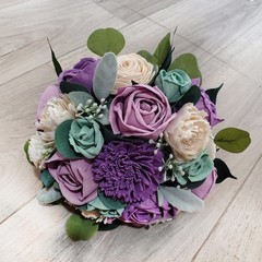 Lavender & Sage Bridal Bouquet Sola Wood Bridesmaid Flowers Eucalyptus Wedding