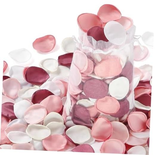 200Pcs Large Silk Rose Petals Artificial Scatter Flower Petals Bean Paste Mixed