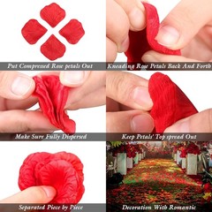 3000 Pcs Silk Rose Petals,Red Rose Flower Petals Decorations, Fake Rose Petals R