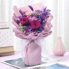 Flowers for Delivery,Preserved Flowers Bouquets,Purple Rose Bouquets That Last 1