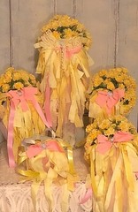 Sensational Pink and Yellow Wedding Bouqet set